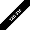 Páska BROTHER TZe-335 12mm bílý tisk/černý podklad, laminovaná - kompatibilní