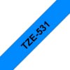 Páska BROTHER TZe-531 12mm černý tisk/modrý podklad, laminovaná - kompatibilní