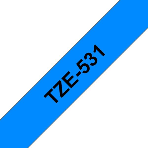 Páska BROTHER TZe-531 12mm černý tisk/modrý podklad, laminovaná - kompatibilní