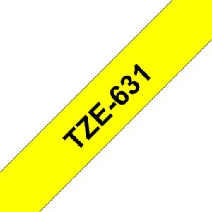 Páska BROTHER TZe-631 12mm černý tisk/žlutý podklad, laminovaná - kompatibilní