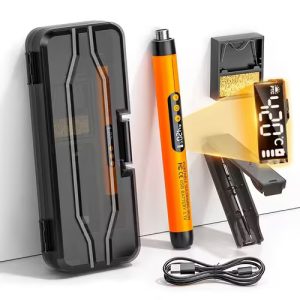 Bezdrátová páječka s LCD displejem - oranžová