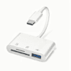 USB-C čtečka paměťových karet SD/microSD + redukce na USB-A