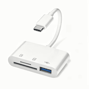 USB-C čtečka paměťových karet SD/microSD + redukce na USB-A