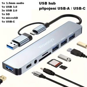 USB rozbočovač 8v1